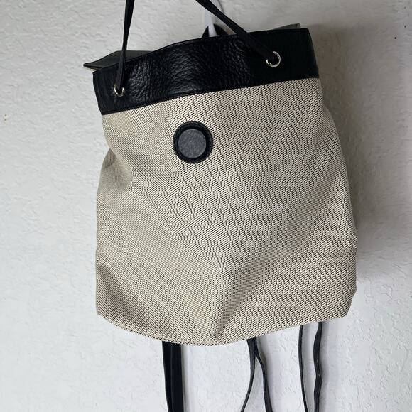 Levenger Canvas Backpack with leather straps and flap, office, work, school main image 7